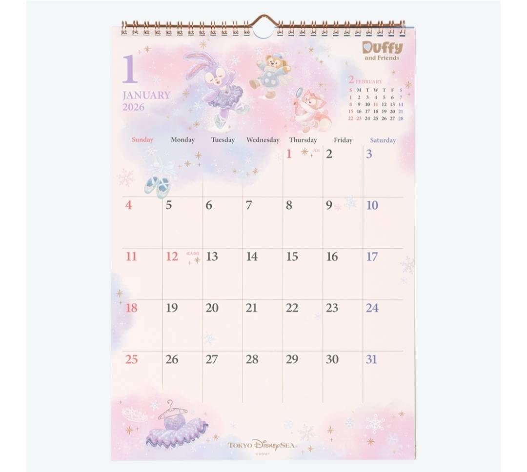 Amazon | ダッフィー＆フレンズ 壁掛けカレンダー 2026年（令和8年